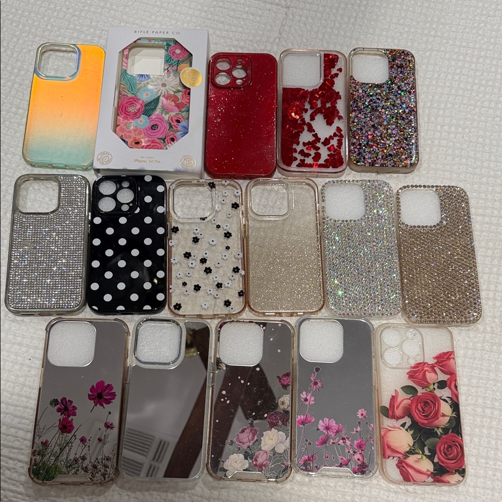 iPhone 14 Pro Rifle Paper Co. Floral and Glitter Phone Case Collection